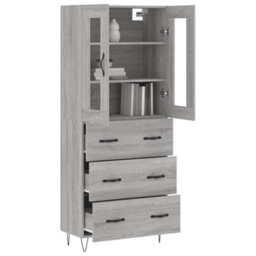 Berkfield Highboard Grey Sonoma 69.5X34X180 Cm Engineered Wood - thumbnail 3