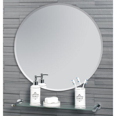 Showerdrape Fitzrovia Round Wall Mounted Frameless Bevelled Edge Bathroom Mirror 60 X 60Cm - image 1