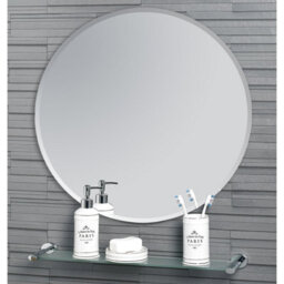 Showerdrape Fitzrovia Round Wall Mounted Frameless Bevelled Edge Bathroom Mirror 60 X 60Cm - thumbnail 1