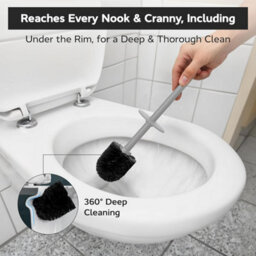 Blue Canyon Boda Toilet Brush & Holder Grey Deep Cleaning Flexible Bristles Odour Free Compact Durable Design - thumbnail 3