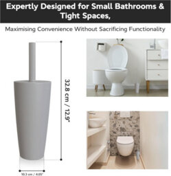 Blue Canyon Boda Toilet Brush & Holder Grey Deep Cleaning Flexible Bristles Odour Free Compact Durable Design - thumbnail 2