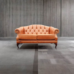 Chesterfield 2 Seater Old English Tan Leather Sofa Settee Custom Made In Victoria Style - thumbnail 5