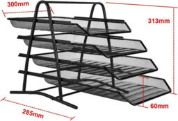 Zuvo Mesh Desk Organiser 4 Tier Letter Tray Organizer Office Desktop Document Paper File Storage Mesh Filling Collection For Home - thumbnail 6