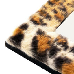 Happy Homewares Contemporary Designer Fluffy Leopard Print 5 X 7 Free Standing Picture Frame - thumbnail 3