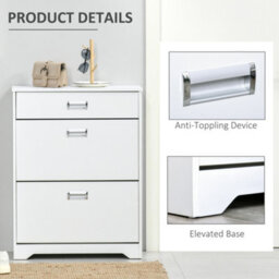Homcom Tipping Shoe Cabinet Hall Organizer With Flip Drawers For Entry 16 Pairs - thumbnail 6