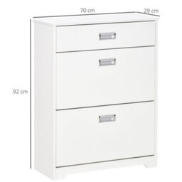 Homcom Tipping Shoe Cabinet Hall Organizer With Flip Drawers For Entry 16 Pairs - thumbnail 3