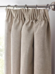 Luxury Living Chenille Blackout Pencil Pleat Taped Top Curtains Cream - thumbnail 2