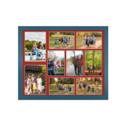 AK Frames 20X16 Navy Blue Sleek Multi Photo Frame With Crimson Mount - Holds 9 Apertures (2X) 7X5, (7X) 6X4 Photos - thumbnail 1