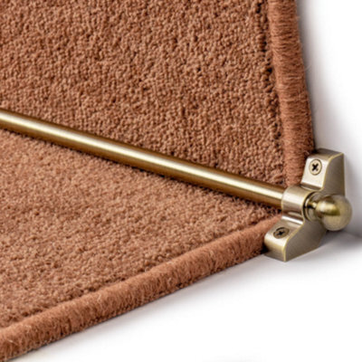 "FloorMatch Hollow Stair Carpet Runner Rods - Easy To Install Affordable Stair Rod Bars - Antique Finish - 89Cm (35.4"") Width"