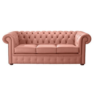 Chesterfield 3 Seater Shelly Tuscany Leather Sofa Bespoke In Classic Style - image 1