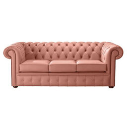 Chesterfield 3 Seater Shelly Tuscany Leather Sofa Bespoke In Classic Style - thumbnail 1