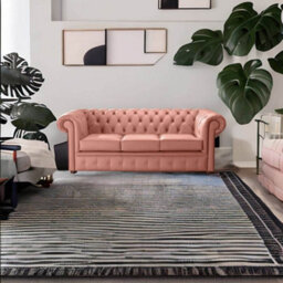 Chesterfield 3 Seater Shelly Tuscany Leather Sofa Bespoke In Classic Style - thumbnail 2