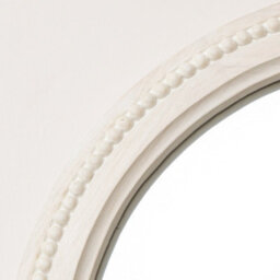 Melody Maison Round Distressed White Washed Wooden Bobbin Detailed Wall Mirror - 50Cm X 50Cm - thumbnail 5