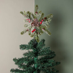 Samuel Alexander 33Cm Christmas Tree Topper With Pinecones, Red Berries And Frosted Seasonal Foliage - thumbnail 2