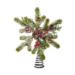 Samuel Alexander 33Cm Christmas Tree Topper With Pinecones, Red Berries And Frosted Seasonal Foliage - thumbnail 9