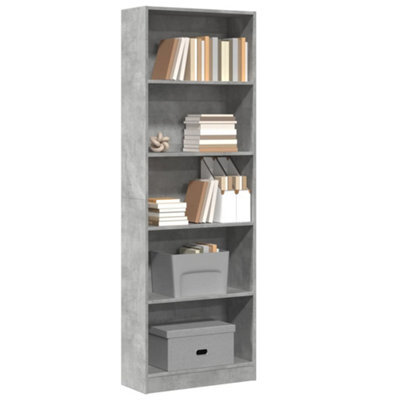 Vidaxl Bookcase Concrete Grey 60X24X176 Cm Engineered Wood - image 1