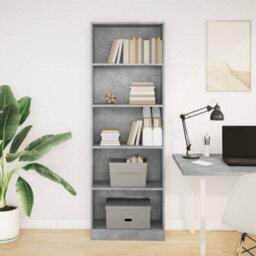 Vidaxl Bookcase Concrete Grey 60X24X176 Cm Engineered Wood - thumbnail 3