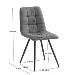 Nordlys Set Of 2 Metal And Faux Leather Dining Chairs Modern Design Style Dining Room - thumbnail 6