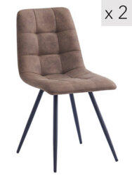 Nordlys Set Of 2 Metal And Faux Leather Dining Chairs Modern Design Style Dining Room - thumbnail 2