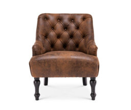 Faux Leather Suede Brown Accent Chair - thumbnail 3