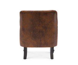 Faux Leather Suede Brown Accent Chair - thumbnail 5