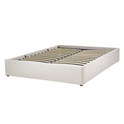 Beliani Ottoman Bed Without Headboard Fabric Dinan 140 X 200 Cm (Eu Double) Light Beige - thumbnail 4