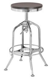 Orsina Gator Ash Wood Silver Chromed Metal Stool - thumbnail 4