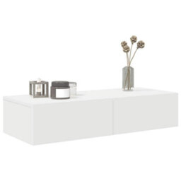 Berkfield Wall Shelf With Drawers White 80X33X17 Cm Engineered Wood - thumbnail 3