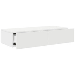 Berkfield Wall Shelf With Drawers White 80X33X17 Cm Engineered Wood - thumbnail 7