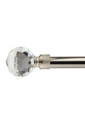 Unknown 16-19mm Cristalla Extendable Eyelet Curtain Pole Set Brushed Silver 160-300Cm - thumbnail 1