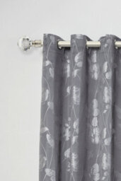 Unknown 16-19mm Cristalla Extendable Eyelet Curtain Pole Set Brushed Silver 160-300Cm - thumbnail 2