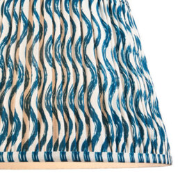 Loops Elegant Handcrafted 35Cm Tapered Lamp Shades - 2 Pack In Marlin Blue Fabric - thumbnail 2