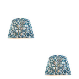 Loops Elegant Handcrafted 35Cm Tapered Lamp Shades - 2 Pack In Marlin Blue Fabric