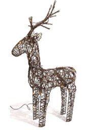 Lumineo Brown Wicker Deer Led Christmas Reindeer Decoration 72 Warm White Lights 104Cm - thumbnail 1
