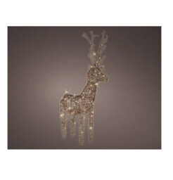 Lumineo Brown Wicker Deer Led Christmas Reindeer Decoration 72 Warm White Lights 104Cm - thumbnail 2