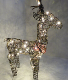 Lumineo Brown Wicker Deer Led Christmas Reindeer Decoration 72 Warm White Lights 104Cm - thumbnail 4