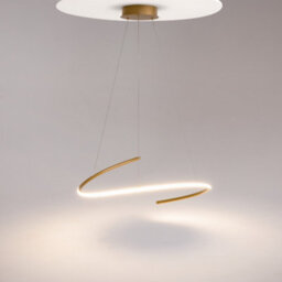 Luminosa Lighting Luminosa Curve Modern Pendant Ceiling Light Brass 2100Lm White Shade - thumbnail 2