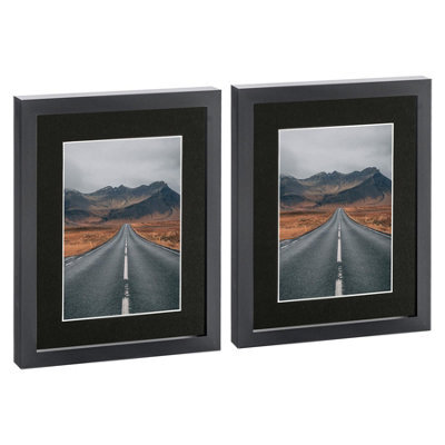 "Nicola Spring Photo Frames With 5"" X 7"" Mount - 8"" X 10"" - Black/black - Pack Of 2" - image 1
