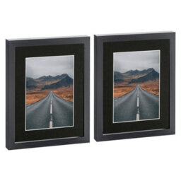 "Nicola Spring Photo Frames With 5"" X 7"" Mount - 8"" X 10"" - Black/black - Pack Of 2" - thumbnail 1