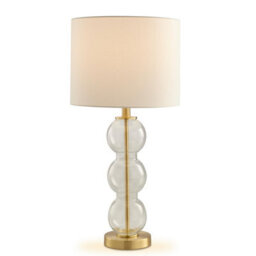 Furniturebox Uk Misha Glass & Brass Bubble Stack Pillar Table Lamp - thumbnail 5