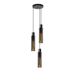 Lucide Orlando Modern Cluster Pendant Light 32Cm - 3Xe27 - Smoke Grey