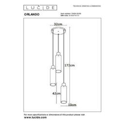 Lucide Orlando Modern Cluster Pendant Light 32Cm - 3Xe27 - Smoke Grey - thumbnail 9