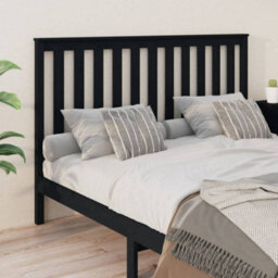 Berkfield Bed Headboard Black 166X6X101 Cm Solid Wood Pine - thumbnail 4