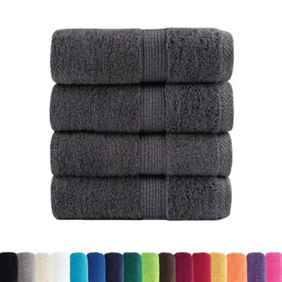 Berkfield Durable Premium Guest Towels Solund 4Pcs Anthracite 30X50Cm 600Gsm