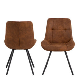 Furniture To Go Waylor Dining Chair In Brown Fabric Set Of 2 - thumbnail 2