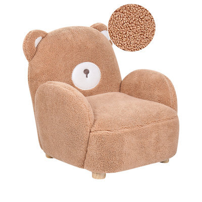 Beliani Kids Armchair Teddy Bear Boo Boucle Brown - image 1
