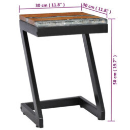 Berkfield Coffee Table 30X30X50 Cm Solid Teak Wood And Polyresin - thumbnail 8