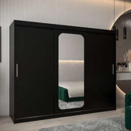 Arte Uppsala T2 Sliding Door Wardrobe 250Cm In Black - Bold Mirrored Storage For Contemporary Spaces