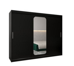 Arte Uppsala T2 Sliding Door Wardrobe 250Cm In Black - Bold Mirrored Storage For Contemporary Spaces - thumbnail 3