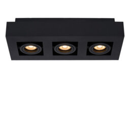 Lucide Xirax Modern Ceiling Spotlight - Led Dim To Warm - Gu10 - 3X5W 2200K/3000K - Black - thumbnail 5